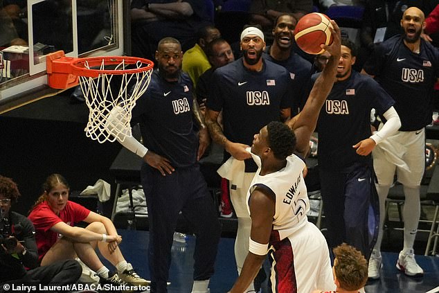 Anthony Edwards put the exclamation point on more than one of Team USA's fast-break opportunities.