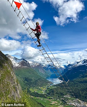 Per Helger Bo, who works for Loen Active, which offers guided tours of the via ferratas on Mount Hoven, said the ladder 