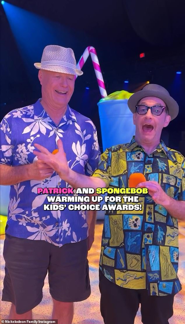 On July 13, New York native and co-star Bill Fagerbakke (left), who voices SpongeBob's best friend Patrick Star, virtually co-hosted Nickelodeon's 25th anniversary Kids' Choice Awards.