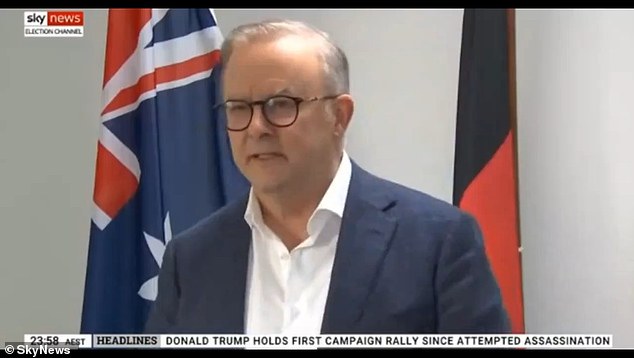 During his press conference, Mr Albanese did not seem happy to have to interrupt his rest.