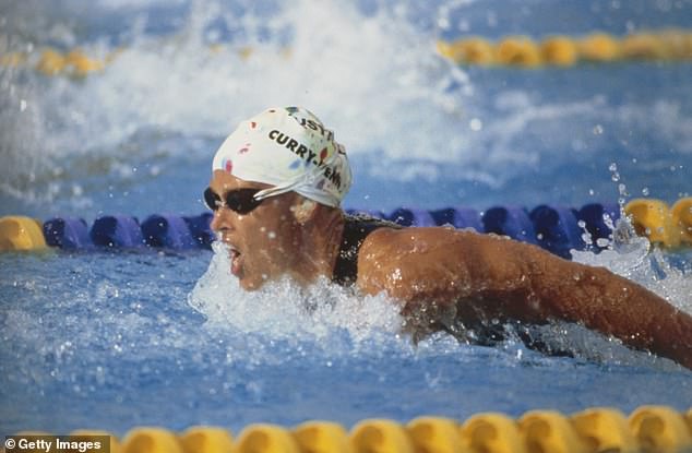 Curry (pictured competing in the 100m butterfly at the Barcelona Games) had a distinguished career and represented Australia at three Olympic Games.