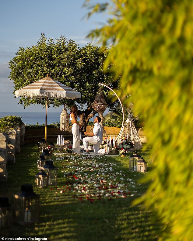 Adrian had organized a candlelit picnic next to his proposal venue.