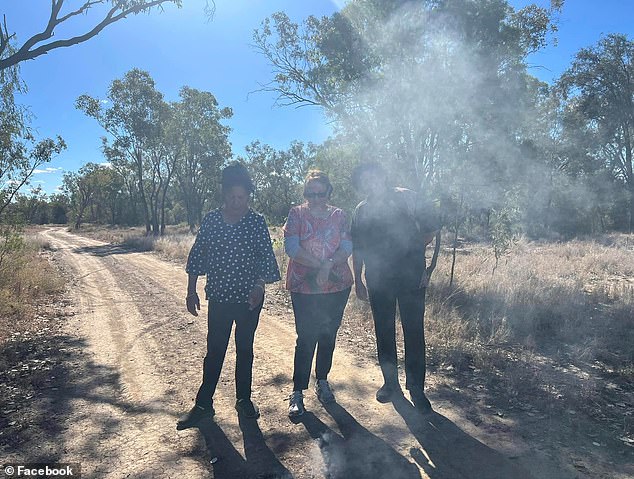 Aboriginal elders perform a smoking ceremony at the Toobeah reserve, which is about to be transferred to Aboriginal control.