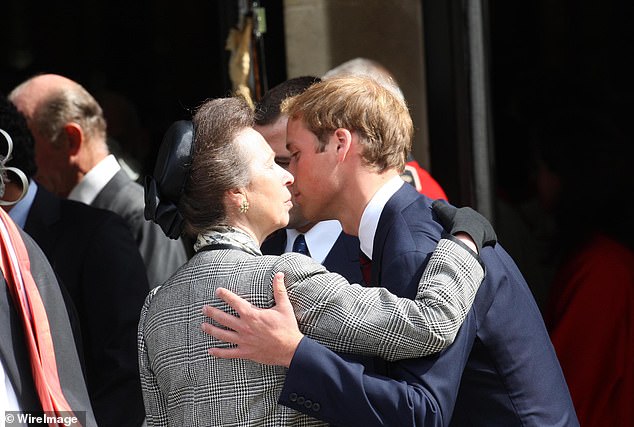 The couple share a warm embrace at the service to celebrate the life of Diana, Princess of Wales, held at the Guards Chapel in 2007.