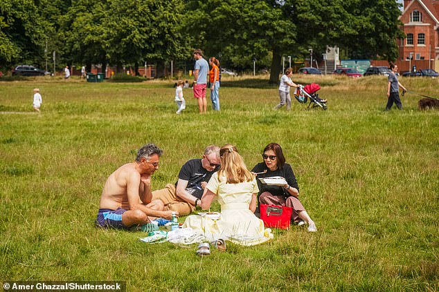 People on Wimbledon Common, London, on the hottest day on record globally: 21 July 2024