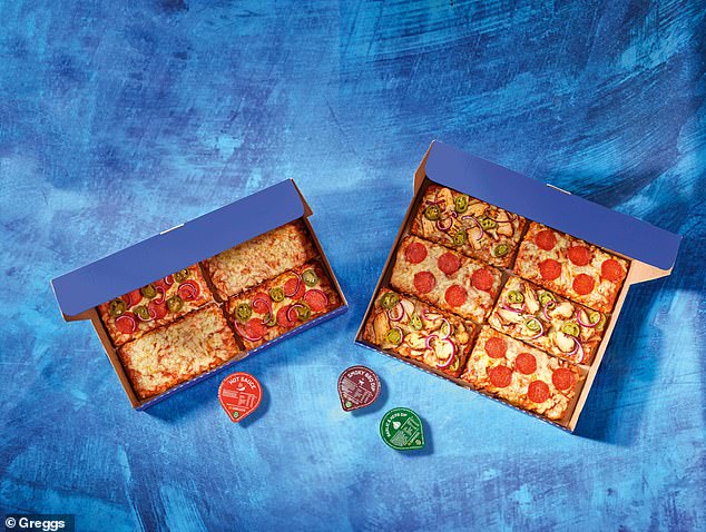 Pizza lovers will be able to get their hands on the new four-slice sharing boxes (pictured left) starting July 25. They will be able to choose from the variety of pizzas on offer