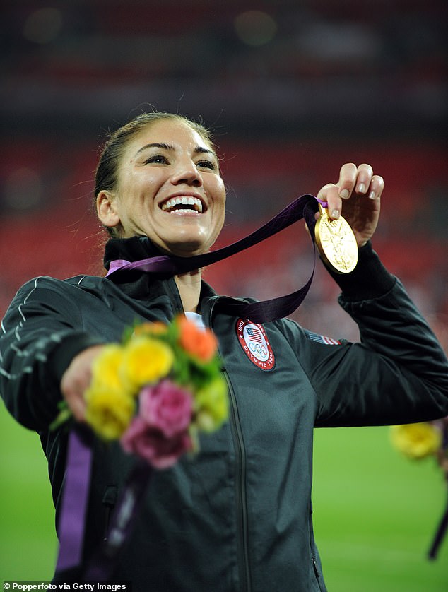 American goalkeeper Hope Solo (pictured after winning gold at the 2012 London Games) revealed: 