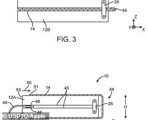 Another diagram in the document shows that the screen can be folded back so that it fits snugly