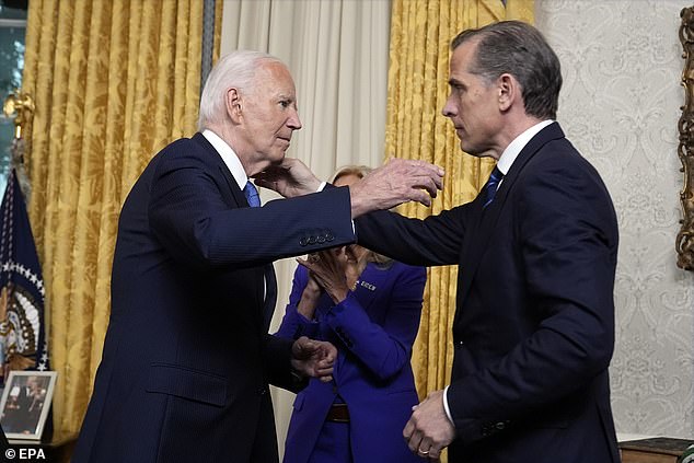 Hunter Biden gives his dad a hug