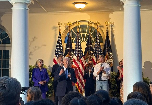 President Biden addresses staff in the Rose Garden following his Oval Office address