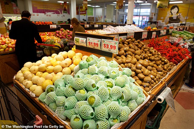 Fresh food on display at a Great Wall Supermarket store in Virginia