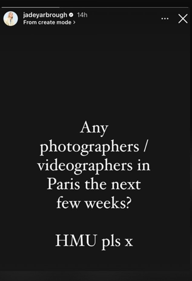 Jade asked local photographers in the Paris region to get in touch with her.