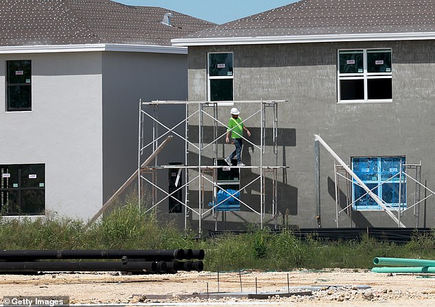 Florida is the third most populous state in the United States, behind only California, with 39.5 million residents, and Texas, with 30.5 million residents. (Pictured: A worker helps build a new home on September 22, 2023 in Miami, Florida)