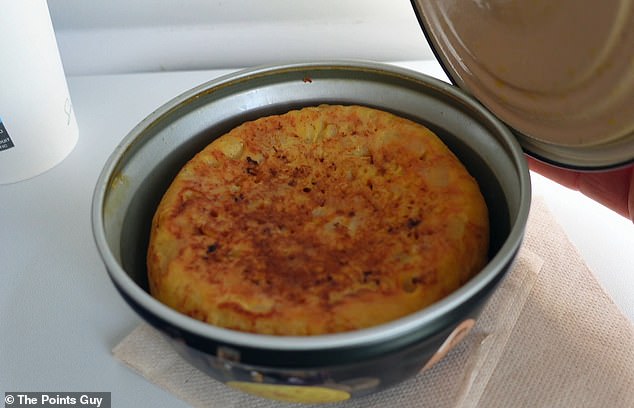 An 'unexpected highlight' on Nicky's flight was the 'delicious Spanish omelette'