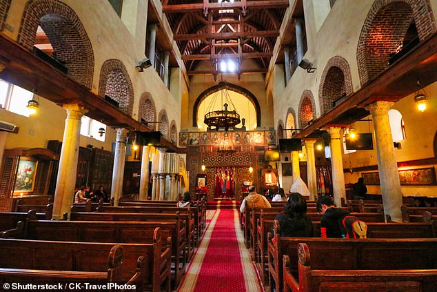 Interior of the 4th century Church of Saints Sergius and Bacchus in Cairo