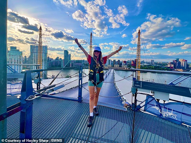 To mark one year since her first diagnosis, Hayley took to the O2 on June 17 this year to raise money for the charity Leukaemia Care.