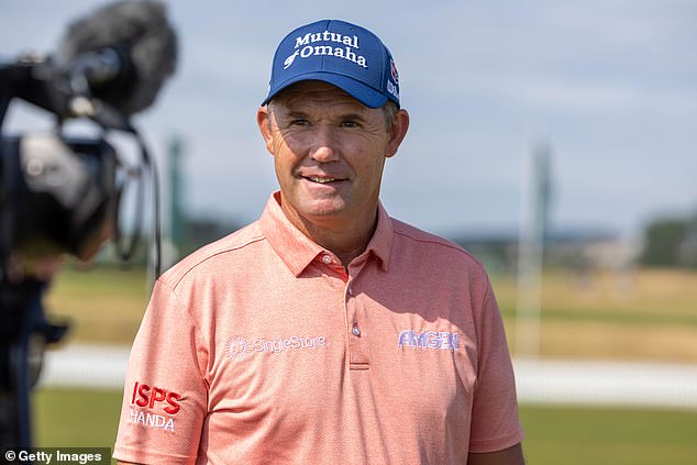 Golfer Padraig Harrington (pictured at yesterday's Senior Open) also visited the horse.