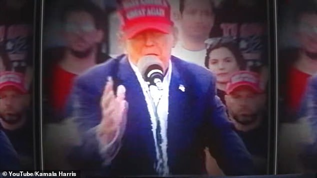 An image of Donald Trump from Kamala Harris' first campaign video. In it, she advocates for a future in which 