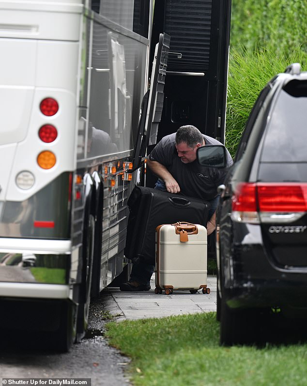 Luggage was seen being loaded into the motorhome.