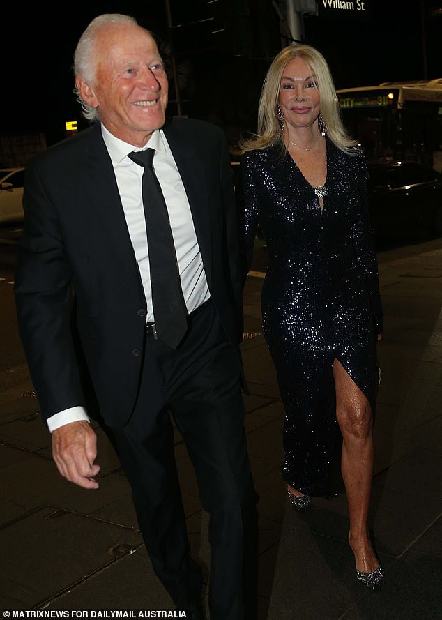 Billionaire chemical warehouse magnate Sam Gance (pictured left) and his partner Janet Roach, star of Real Housewives of Melbourne (pictured right)