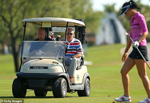 Giuliani (second from left) and radio host Rush Limbaugh (left) played alongside Wie (right) at a pro-am event in Florida just over 10 years ago.