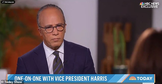 Lester Holt presses Kamala Harris on why she hasn't visited the border, to which she responds: 