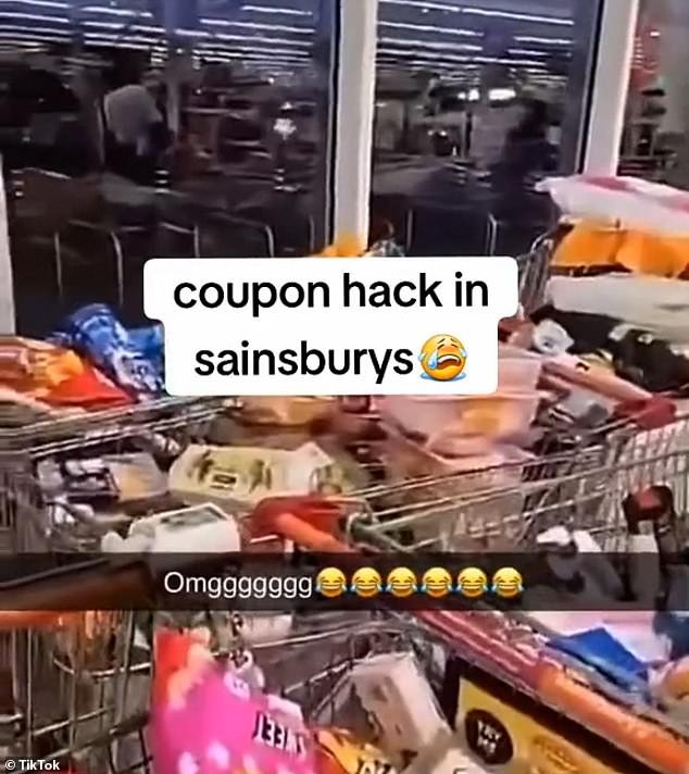 Rows of shopping trolleys were seen lined up at the White Rose shopping centre in Leeds packed with shoppers.