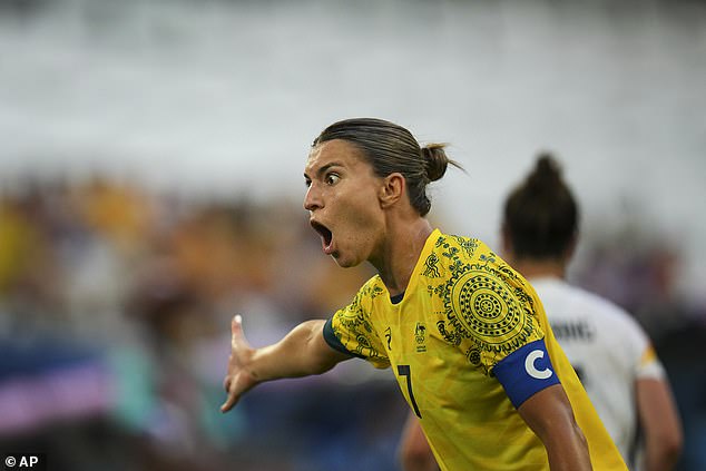 Matildas captain Steph Catley barks orders to her team as they go down without a fight.