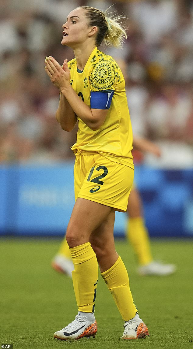 Defender Ellie Carpenter (pictured) was stunned by scoring Germany's opening goal from a corner and had a game to forget in Marseille