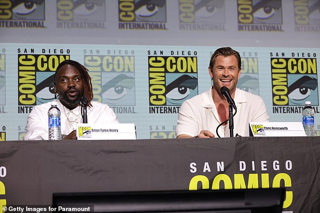 The actor also sported a silver watch and light blue jeans as he once again greeted Comic-Con faithful.