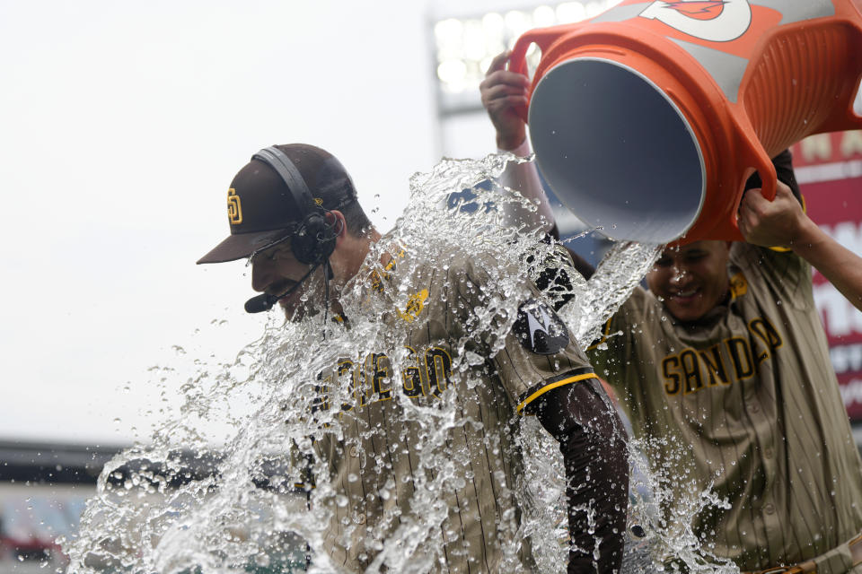 Cease celebrates his mistake. (Jess Rapfogel/Getty Images)