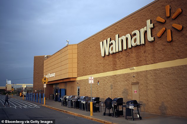 The warning applies to Walmarts in 13 states, as well as supermarkets like Aldi and Kroger. Pictured here is a Walmart in Kentucky (one of the states that was ordered to recall its products).