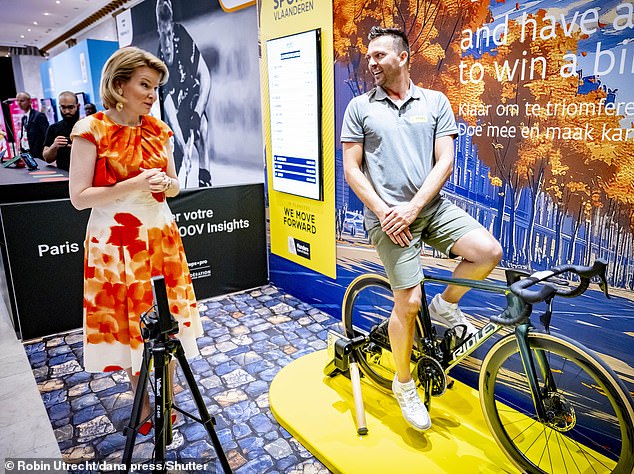 The couple appeared in high spirits as they toured the new facilities, which are just a few minutes' walk from the Arc de Triomphe and the Champs-Élysées.