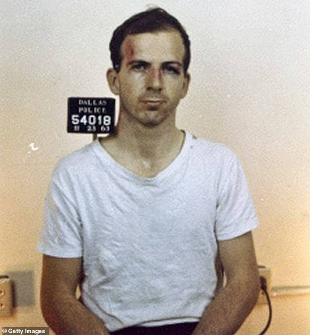 In this pamphlet, American Marxist and former Marine Lee Harvey Oswald (1939-1963) in a mugshot after being arrested for assassinating President John F. Kennedy in Dallas, November 23, 1963.