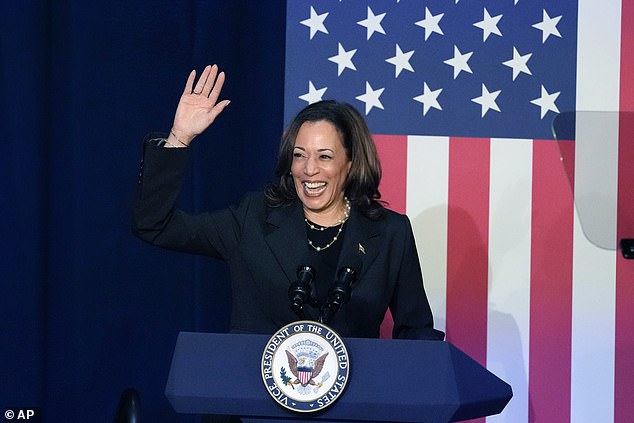 Vice President Harris arrives at a campaign event in Kalamazoo, Michigan, on July 17.