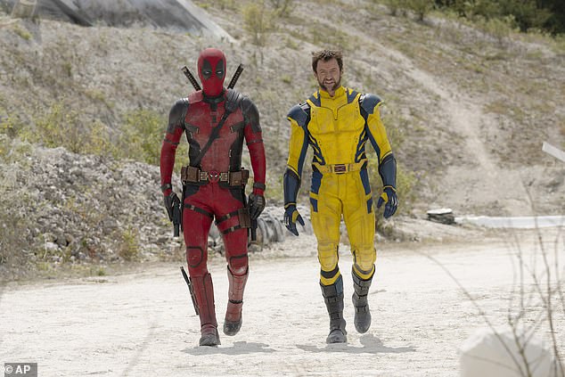 Ryan and Hugh on the set of the Deadpool and Wolverine movie