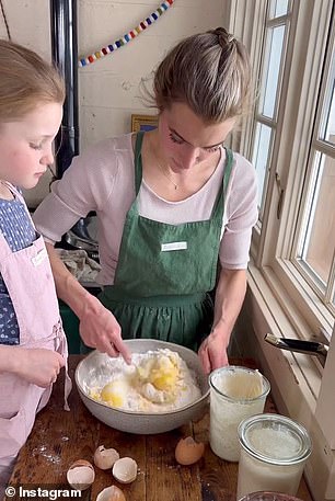 Hannah's Instagram feed consists of snaps showing the blonde beauty baking fresh sourdough, tending to livestock or dancing in her rustic kitchen with her kids.