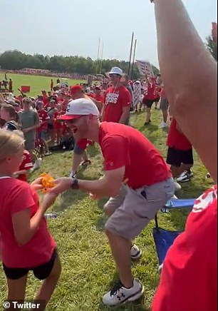 Kelce threw his gloves at him after practice.