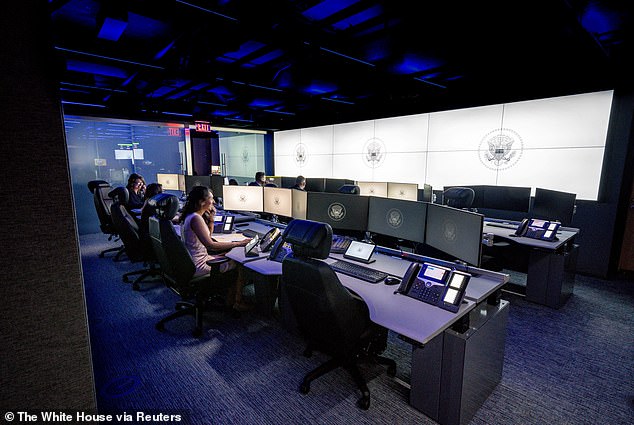 The complex was created in 1961 by the Kennedy administration after the Bay of Pigs invasion. Staff are seen here at the newly renovated complex.