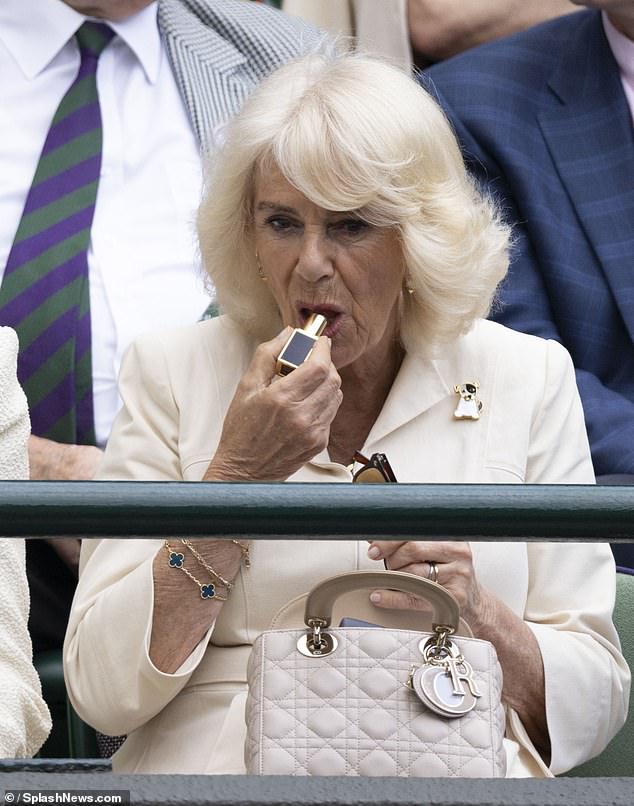 At the 2024 Wimbledon Championships, Queen Camilla was seen applying a Tom Ford lip colour from the royal box on Centre Court.