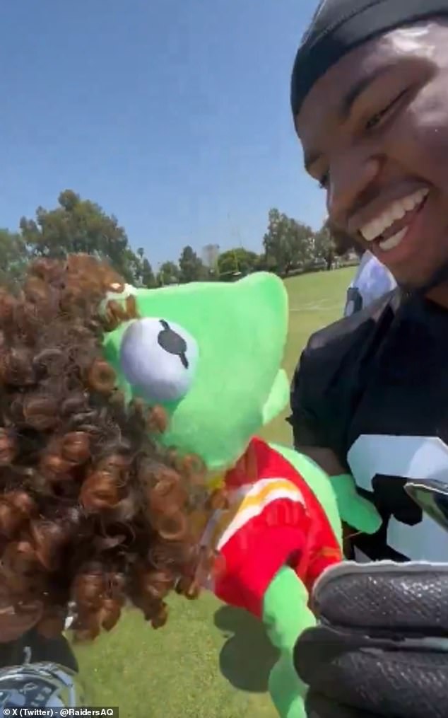 Defensive back Trey Taylor showed off the Muppets character at training camp