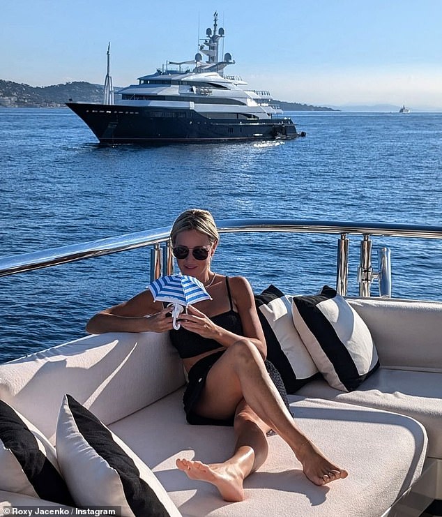 Meanwhile, Roxy Jacenko has been living life to the fullest in recent weeks on a luxury yacht, cruising around Italy and France.