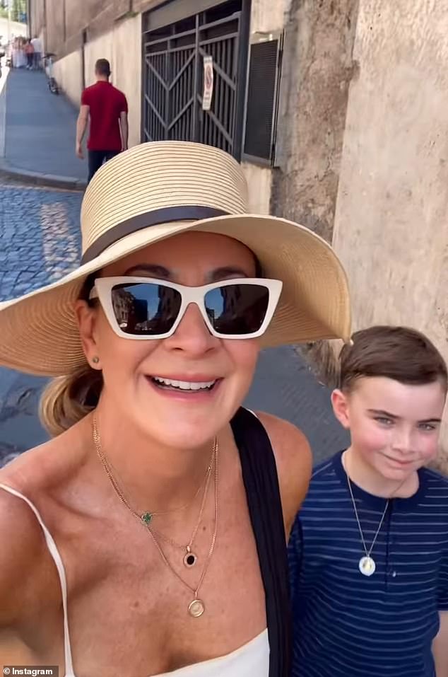 Michelle Bridges has also been enjoying the sights of Italy with her eight-year-old son Axel, whom she shares with ex Steve 'Commando' Willis.