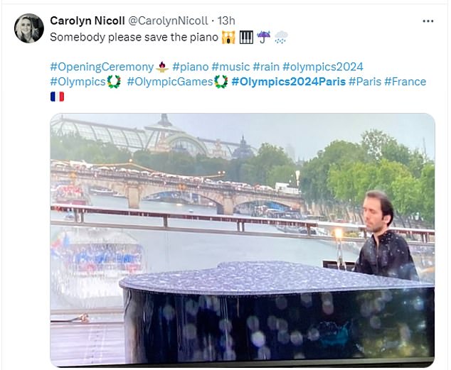 The artists were forced to play in horrible weather and one of them posted 