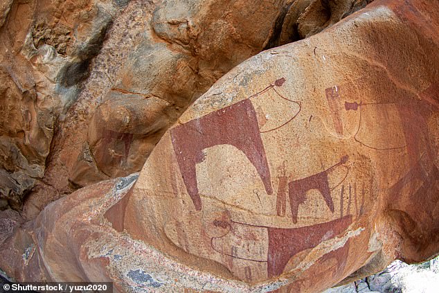 James says: 'The Laas Geel rock paintings in Somaliland (pictured above) are of a style not seen anywhere else and are really cool.'