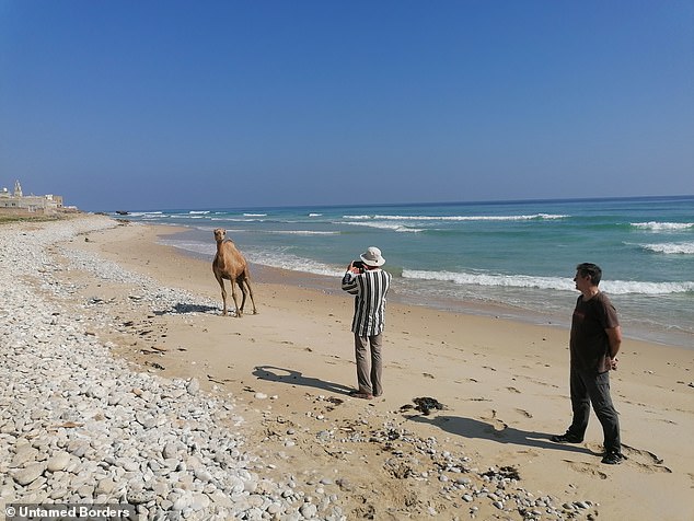 In this image, guests take photos in Yemen, although James says there are many areas the company has visited. 