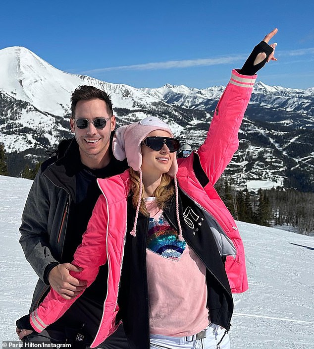 Paris Hilton and her husband, Carter Reum, have been enjoying the ski slopes of Montana after joining the Yellowstone Club.