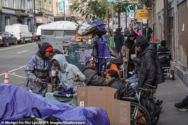 High housing prices have led to a surge in evictions as local residents are forced from their homes, creating scenes reminiscent of the early days of the housing crisis in San Francisco, California (above), before it spiraled out of control.