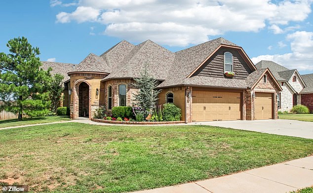 But the construction boom has focused on the higher end of the market, causing prices to skyrocket. Pictured: A four-bedroom, 2,500-square-foot home in Oklahoma City for sale for $375,000