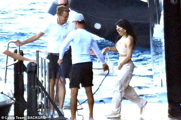 Sanchez was seen snuggling up to her 60-year-old billionaire in the Italian sunshine while on his yacht in Capri.